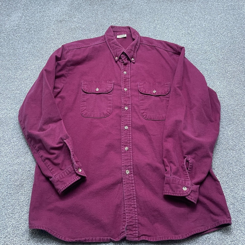 VINTAGE Five Brother Shirt XL Red Workwear Flannel Long Sleeve 90s Mens